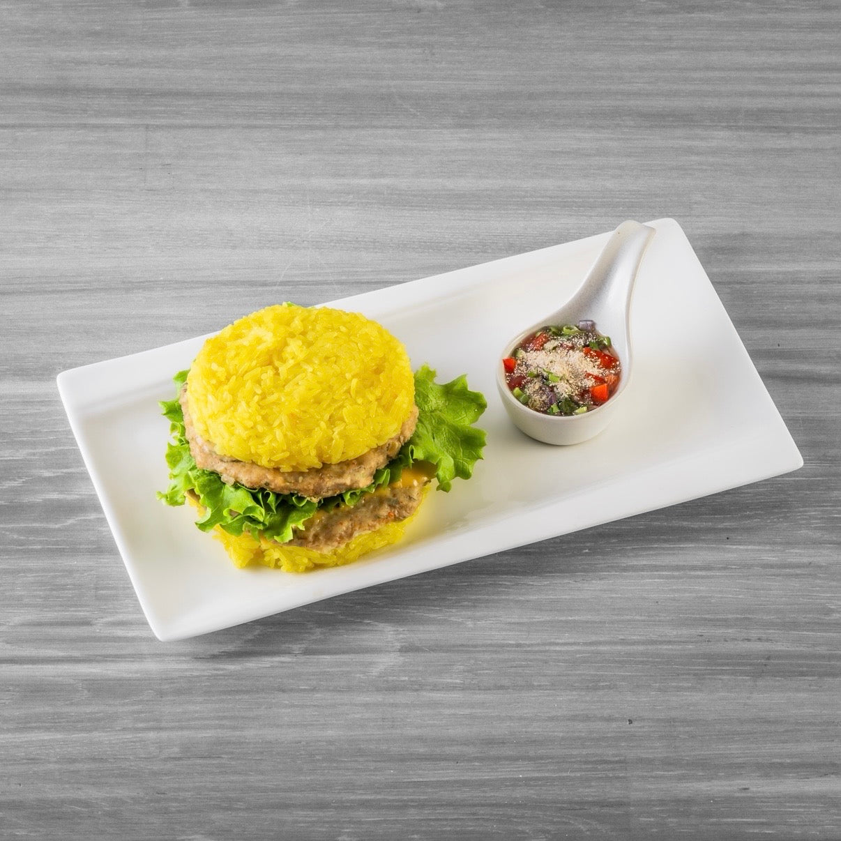 Chicken Larb Burger - เบอร์เกอร์ลาบไก่